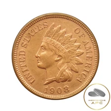 1908 Indian Head Choice AU/BU Full Diamonds and Liberty Bright Red Beauty