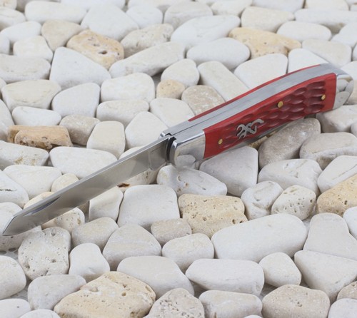 Browning Trapper Folding Pocket Knife Red Jigged Bone - Picture 6 of 6