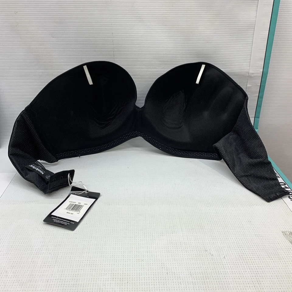 Sujetador con aros Wonderbra Ultimate sin tirantes para mujer WB032D ligeramente forrado 38E negro Foto 2 de 4