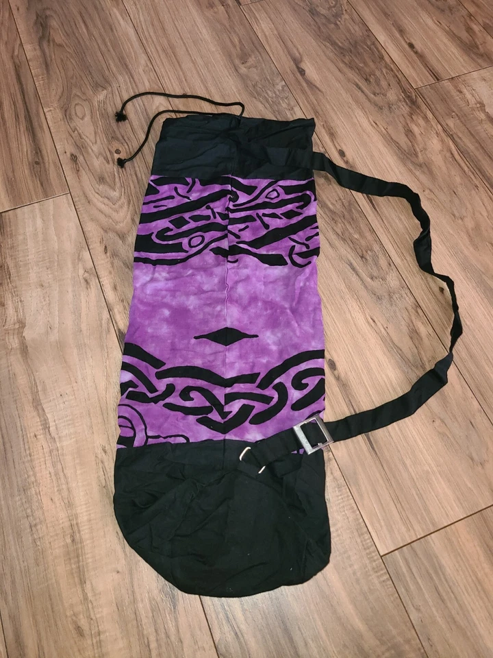 Antiguo Círculos Dibujar Cuerda Yoga Estera Bolso Púrpura Tie Dye Correa para el Hombro Foto 3 de 4