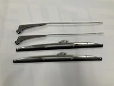 1960-1966 Chevy Gmc C10 C20 Truck Stainless Windshield Wiper Arms And Blades Kit