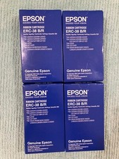 Lot of 4 - Genuine Epson Ribbon Cartridges ERC-38 B/R black/red - NEW Sealed Box
