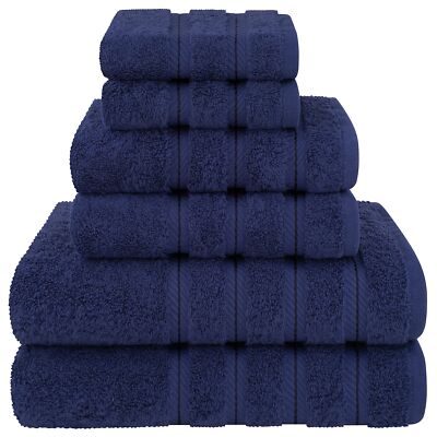 American Soft Linen, 100% Turkish Carde Cotton, 560 GSM, 6 Piece Towel Set, T...