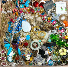 Huge Old Lot Jewelry 3 Pounds Lbs Vintage New Junk Wear Resell Tangled In