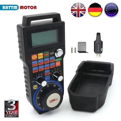 RATTM MOTOR XHC WHB04B-4 Mach3 Wireless MPG Pendant 4 Axis CNC Handwheel Remote Control『EU』