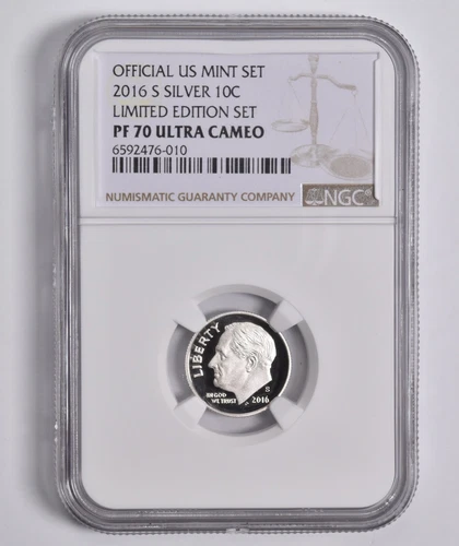 PF70 UCAM 2016-S Silver Roosevelt Dime Limited Edition NGC BROWN Label