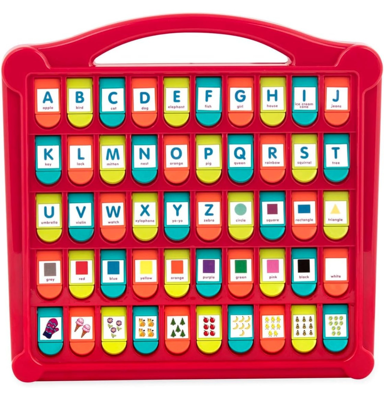 Battat &ndash; English Alphabet, Colors, Shapes Toy For Learning &ndash; 50 Pop-Up Flaps