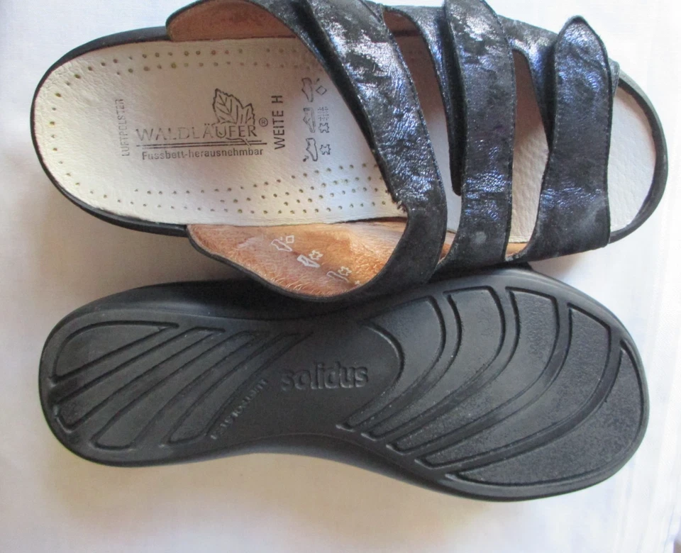 SOLIDUS  Damen Schuhe Pantoletten Gr. 5 1/2 Weite H Einlage Waldläufer - Bild 2 von 4