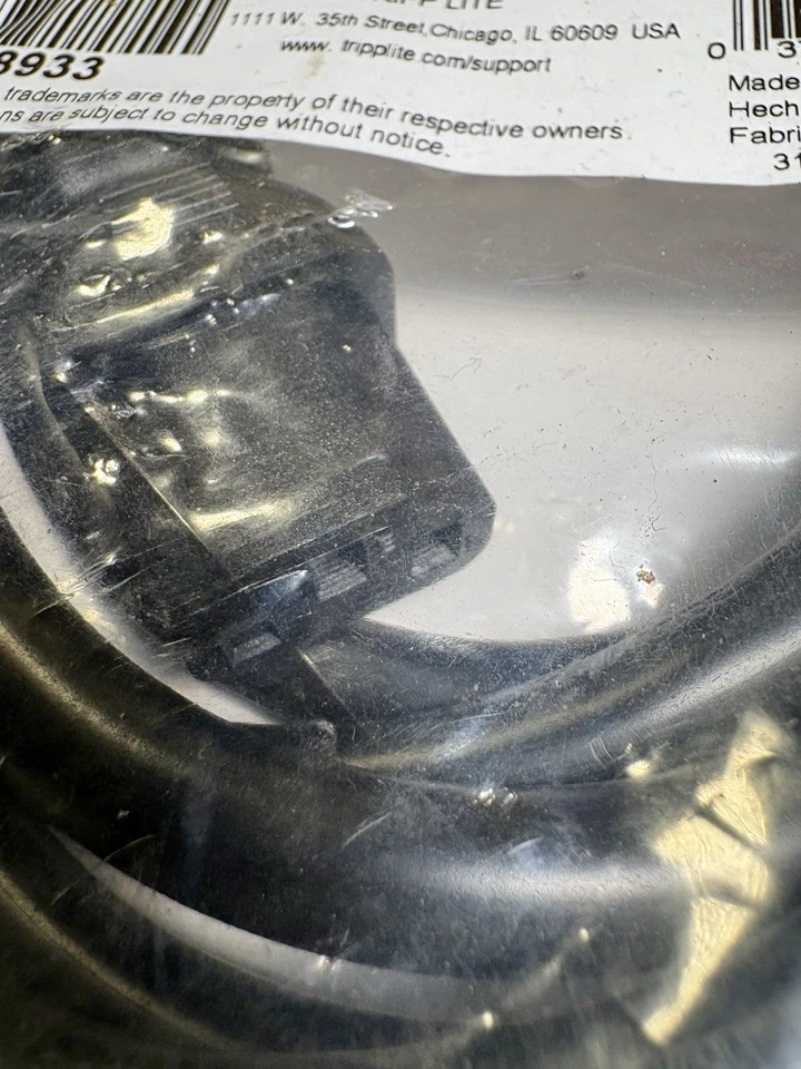 NEW Tripp Lite P007-010 Heavy Duty Power Cord, C13 to 5-15P, 125V, 15A, 10ft - Image 3 of 4