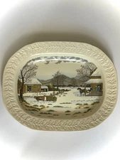 Adams Currier Lithographer Turkey Platter - Home to Thanksgiving - 15" x 19¼"