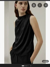 LILYSILK Mulberry Silk Sleeveless Top XS – Black – NWT