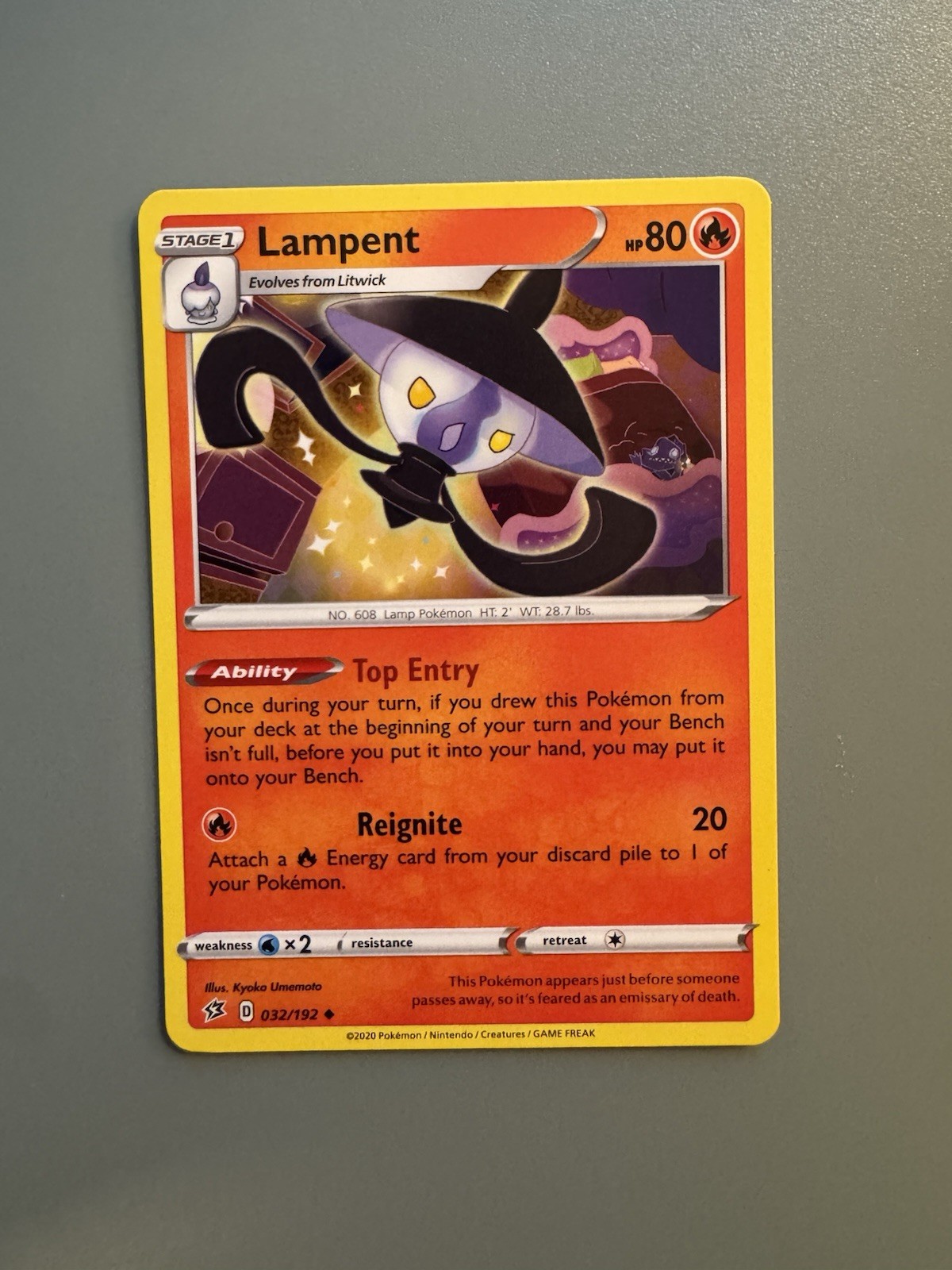 Lampent 032/192 Rebel Clash Uncommon Pokemon Near Mint