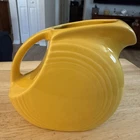 Vintage Fiestaware Yellow Disc Pitcher Fiesta Daffodil Pottery Vase 5.75” Tall