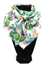 M&F Western 33" Silk Wild Rag - White Cactus