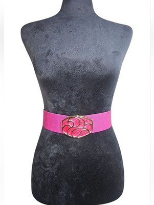 Vintage 80's Day-Lor Pink Stretch Statement Waist Belt Size S/M