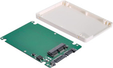 1.8" Micro SATA 16pin SSD to 2.5" SATA 22pin 7 15 Hard Disk case Enclosure White
