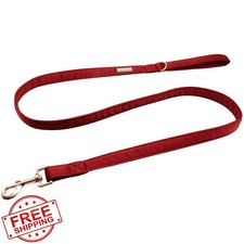 Lionet Paws Silk Dog Collar Leash Set Red M, Neck 13.5-22