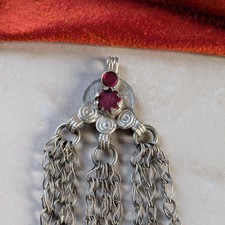 Kuchi Coin Pendant Jingling Fringe 4" Tribal Jewelry 21780 