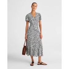 Madewell Button-Front Flutter-Sleeve Midi Dress in Floral Size 10 NWT