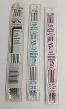 Vtg Susan Bates 7" Silvalume Knitting Needles Double Pointed - Sz 3/4/7