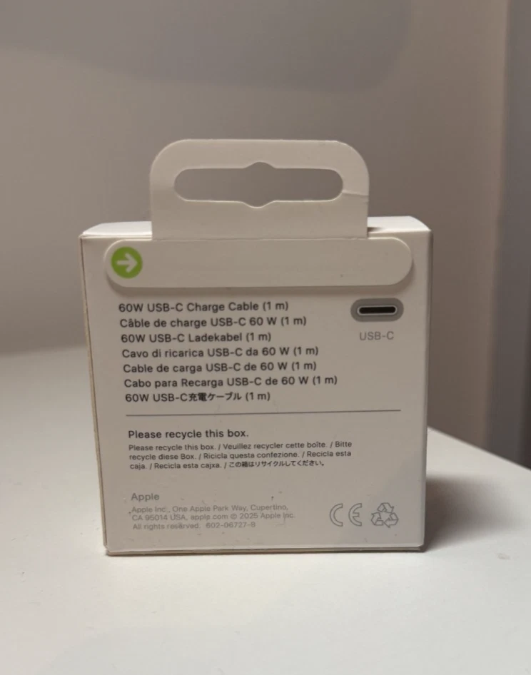 ORIGINAL APPLE CÂBLE 1M CHARGEUR 60W USB-C UNIVERSEL NEUF IPHONE 14/15/16/17 - Photo 2/4