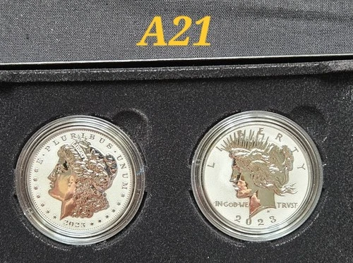 2023 US Mint Morgan and Peace Dollar Set Reverse Proofs Two Coins