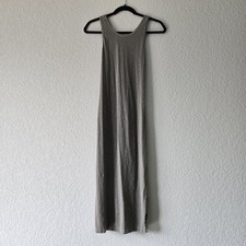 Sundry 2 Medium Grey Slub Cotton Cross Back Midi dress QVC