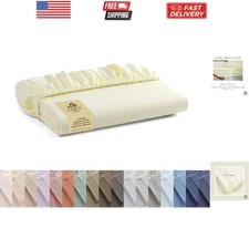 100 Cotton Percale Weave Fitted Sheet, Queen Size, Cream, 1 Deep Pocket Fitt...