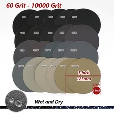 125mm Wet and Dry Sanding Discs 5inch Sandpaper Hook and Loop Pads Grit 60-10000