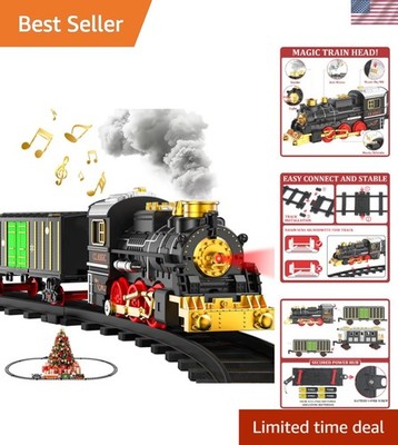 Electric Model Train Set with Lights, Sound & Smoke - Perfect Christmas Gift