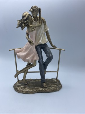 Paar küssend 6.5x9.7 Gold-Metallic Mann Frau Dekofigur  formano Sculptured