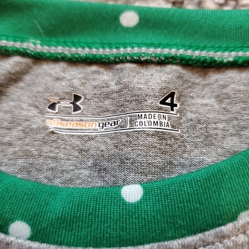 Under Armour Notre Dame Fighting Irish Gray & Green long sleeve Shirt girls 4 - Picture 2 of 8
