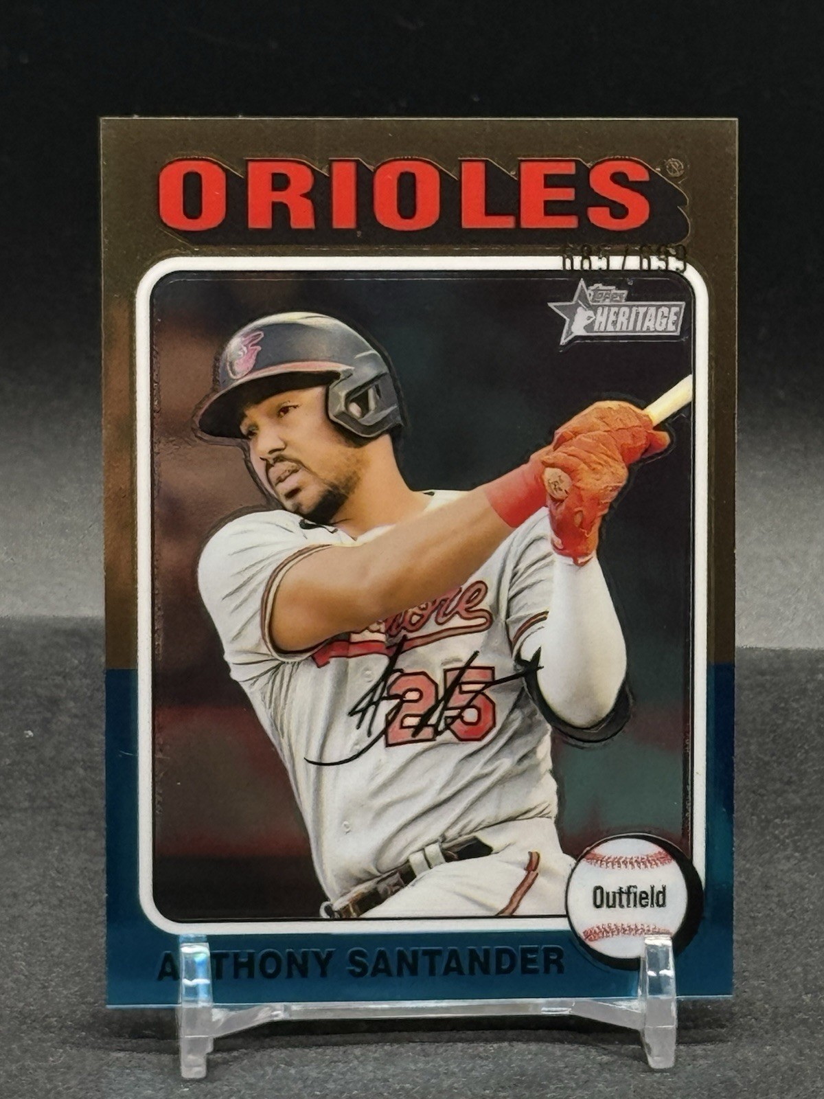 2024 Topps Heritage High Number Anthony Santander Chrome /699 Baltimore Orioles #9