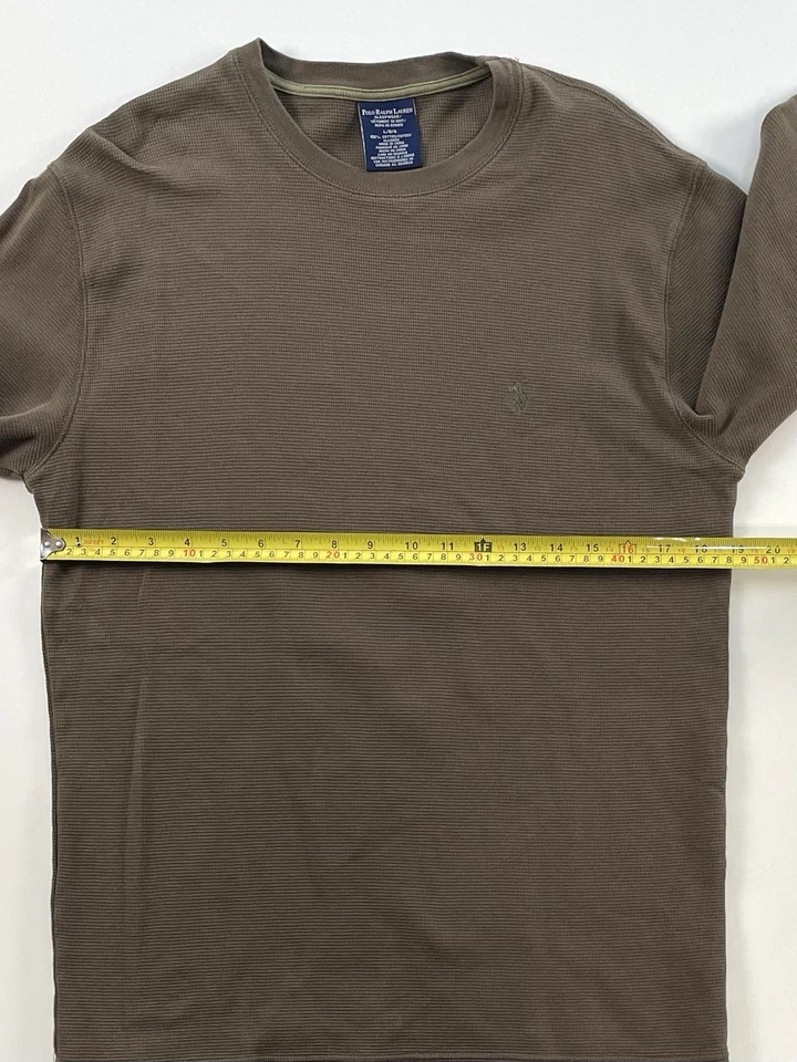 Polo Ralph Lauren Ropa de Dormir Camisa Marrón Grande Manga Larga Tejido Waffle Marrón Poni Foto 3 de 4