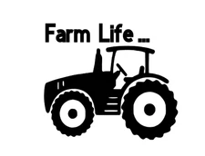 Farm Life Tractor Vinyl Decal Farmer Agriculture rustic country for trucks cars