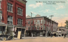 Ironton, Ohio Postcard Busy Corner Third & Center Streets PM 1911       G10