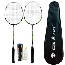 Image of Carlton Pro Fury Badminton Racket Twin Set, Cover & 6 Shuttles