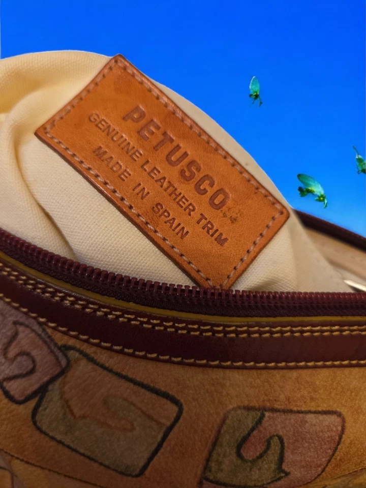 Cartera Bolso Petusco Vintage España Cuero Genuino Foto 4 de 4