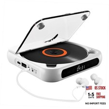 Portable CD Player with Bluetooth 5.3 Transmitter, 2000mAh Rechargeable, White