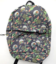 Star Wars Mandalorian Grogu Baby Yoda Allover Print Backpack Fast Forward Gray