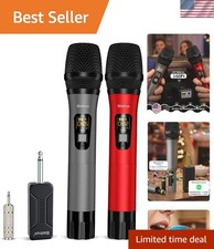 Dynamic 160 Feet UHF Rechargeable Microphone System for DJs, Karaoke Parties