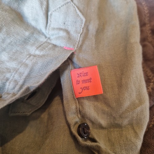 Scotch & Soda Weekend Edition Men's L 100% Linen Button Up Shirt Light Green - Picture 6 of 11