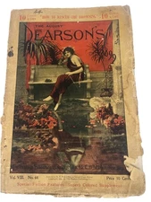 Pearson’s August 1899 Vintage Magazine Literary & Historical Cover Worn &Loose