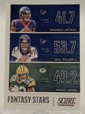 2020 SCORE WATSON FULLER V JONES FANTASY STARS WEEK 5 CARD TEXANS PACKERS NFL