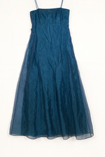 Michaelangelo Gown Womens Y2K Teal Blue Size 16 Beaded Spaghetti Strap Prom Hoco