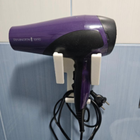 Wall Mounted Hair Dryer Holder with Cable Hook – Modern Bathroom Organizer