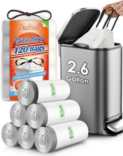 120 Counts 2.6 Gallon Small Drawstring Trash Bags Garbage Bags by , Small Strong
