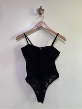 ASTR The Label Black Lace Thong Bodysuit size NWOT XS