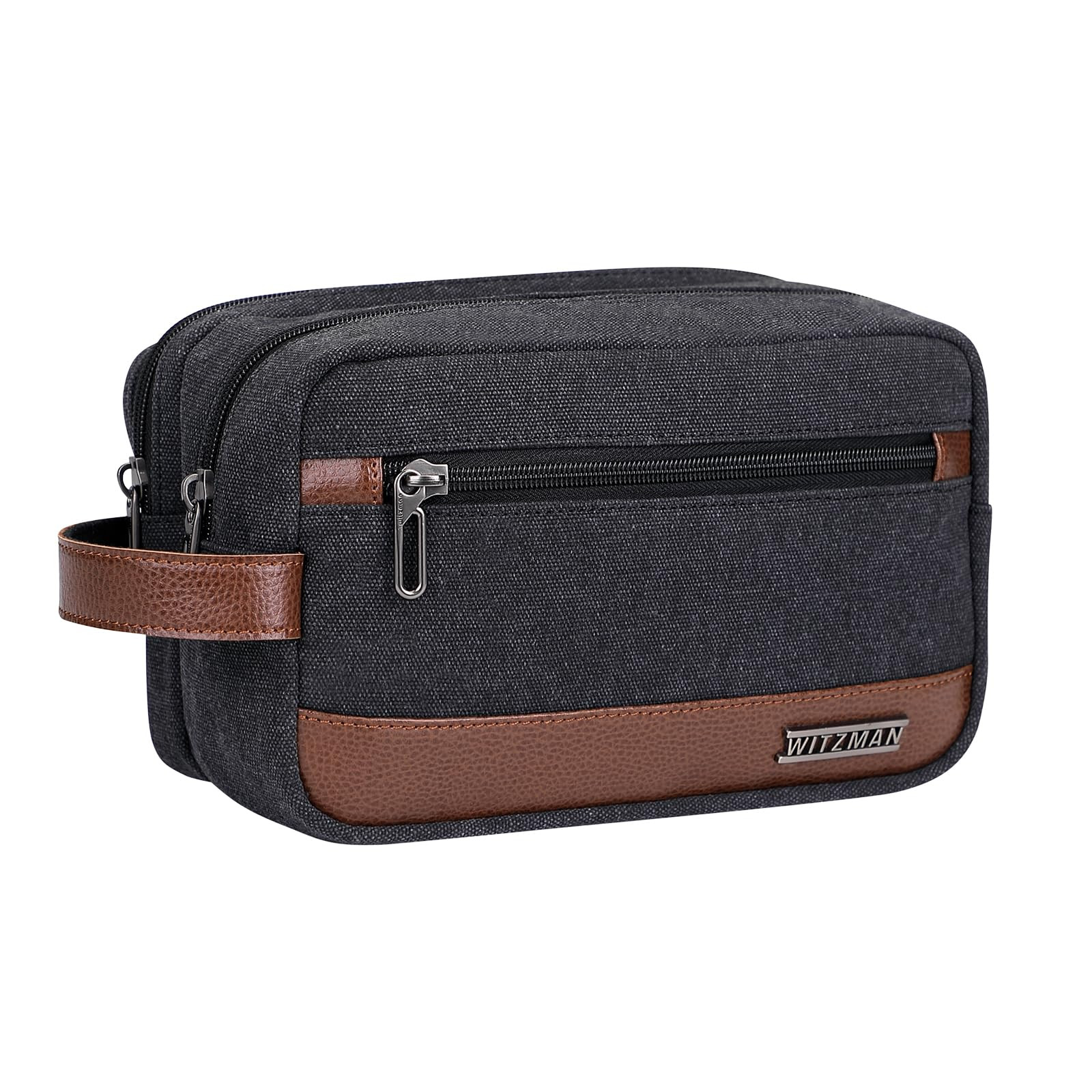 Water-resistant Hanging Canvas Toiletry Bag for Men - Travel Dopp Kit Organizer