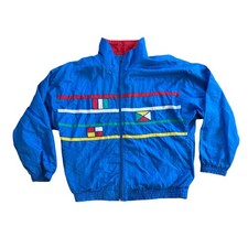 Vintage Westbound Sport Bright Multicolored Nylon Track Jacket Size M Yacht